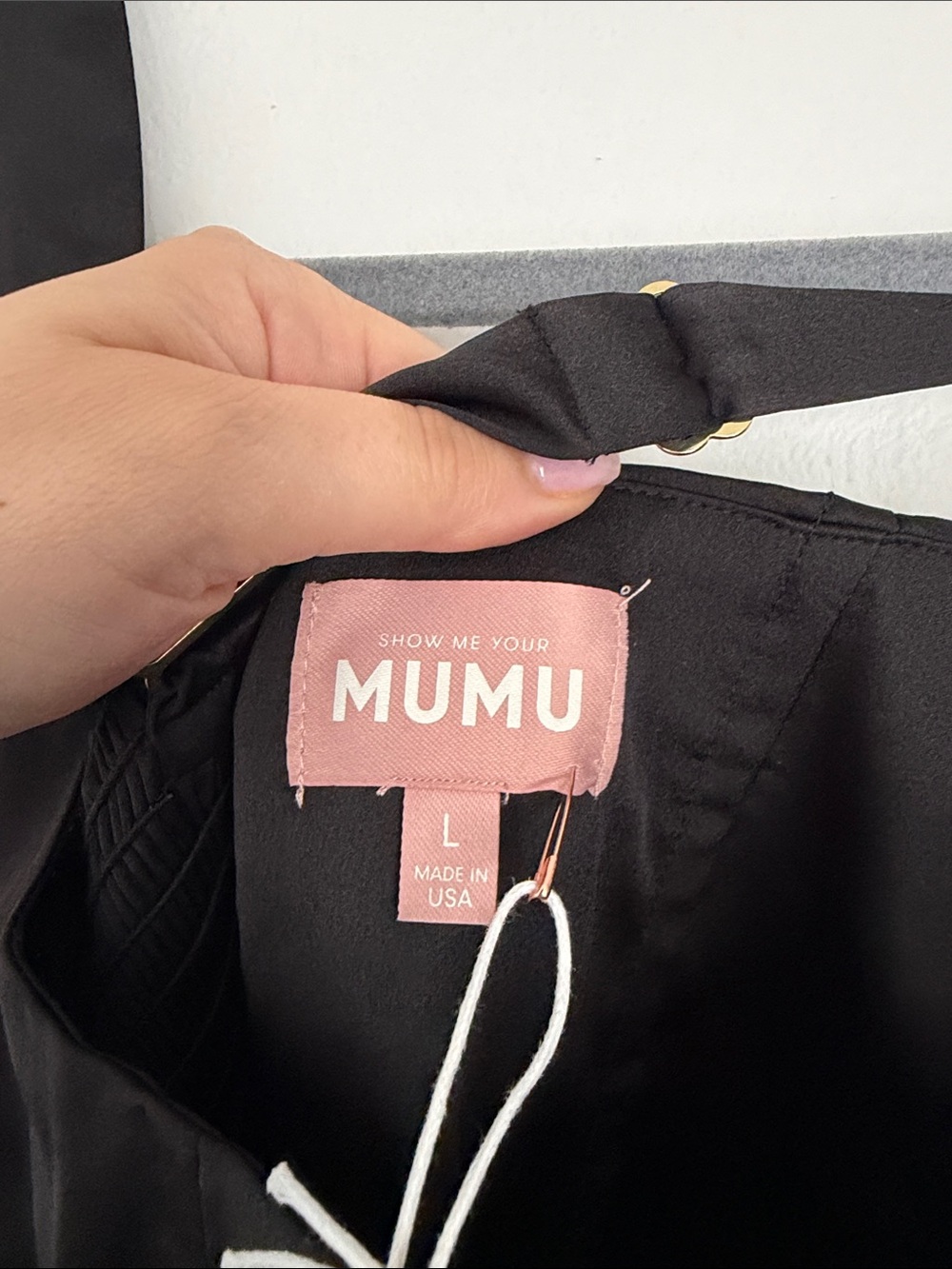 Show Me Your MuMu Black Satin Square-Neck Maxi Dress - Picture 8 of 8